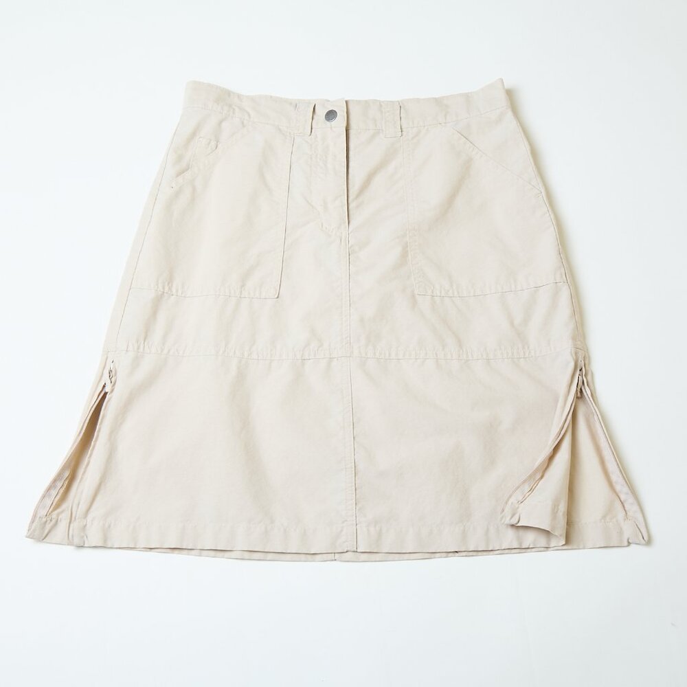 Woolrich Quarry cargo mini skirt zip hem skater beige size 4
